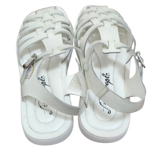 Free People Finn Fisherman Platform Italian Leather Sandals in White Size EU 39 - Picture 7 of 10